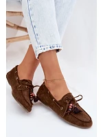 Dámské mokasíny s třásněmi a korálky Hnědé Teresa Dámské mokasíny s třásněmi a korálky Hnědé Teresa