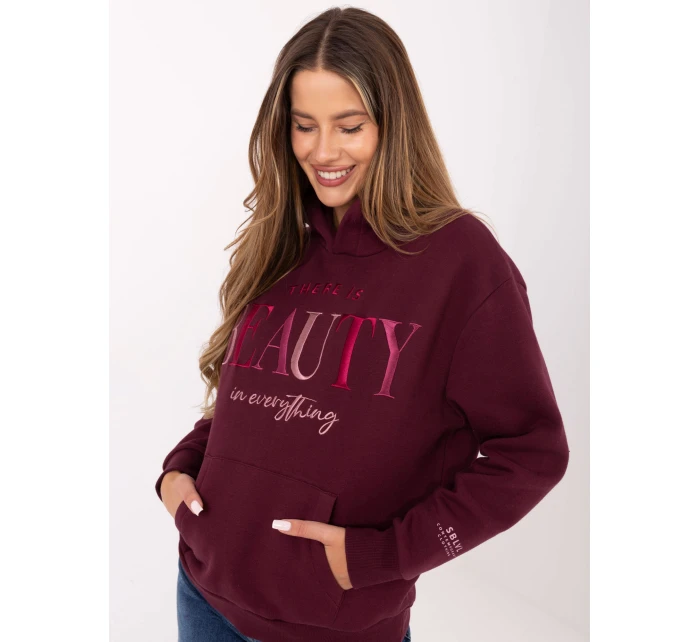 Mikina D10608BC02802A4NO maroon Mikina D10608BC02802A4NO maroon