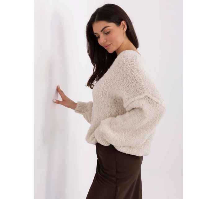 Sweter IT SW model 21766156 jasny beżowy - FPrice Sweter IT SW model 21766156 jasny beżowy - FPrice
