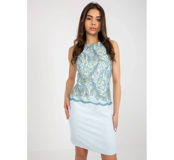 Šaty NU SK světle modrá model 21049382 - FPrice Šaty NU SK světle modrá model 21049382 - FPrice