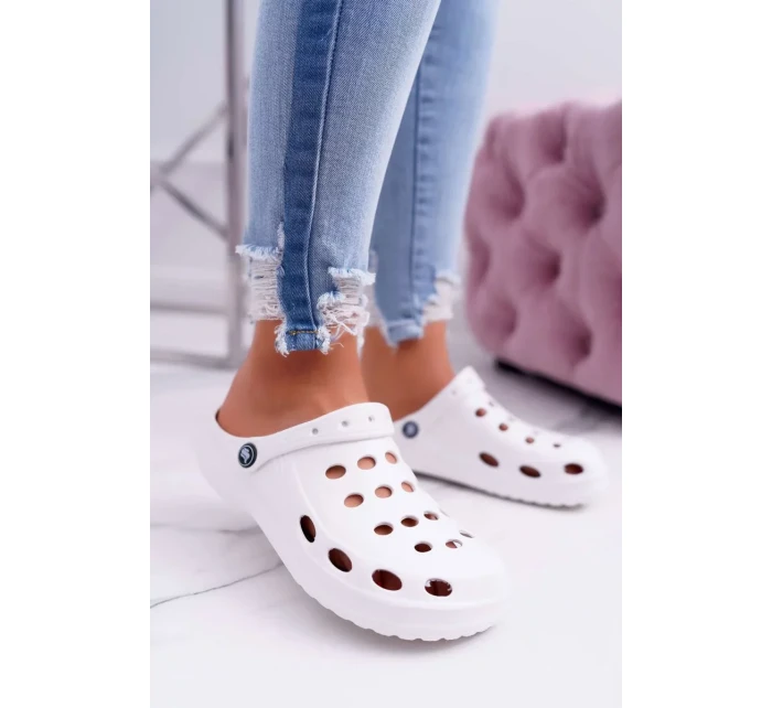 Dámské Nazouváky Bílé Pěnové Crocsy EVA Dámské Nazouváky Bílé Pěnové Crocsy EVA