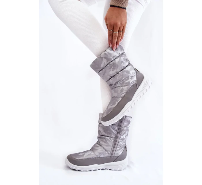 Dámské vysoké boty do sněhu Big Star KK274600 šedé Dámské vysoké boty do sněhu Big Star KK274600 šedé