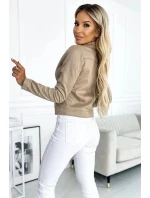 Dámská bundička 481-1 světle hnědá - Numoco basic
