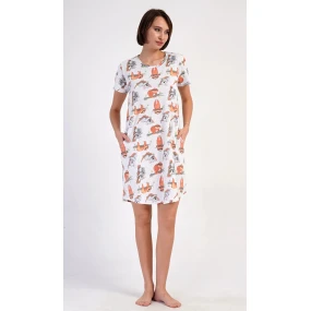 Dámské domácí šaty s krátkým rukávem Ospalci Dámské domácí šaty s krátkým rukávem Ospalci