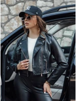 Dámská kožená bunda krátká přechodná ramones BARBADOS černá FashionStreet TY4549
