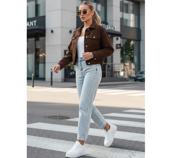 Dámská hnědá džínová bunda FashionStreet TY5343 Dámská hnědá džínová bunda FashionStreet TY5343
