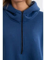 Zateplená mikina s bočními rozparky z džínoviny Zateplená mikina s bočními rozparky z džínoviny