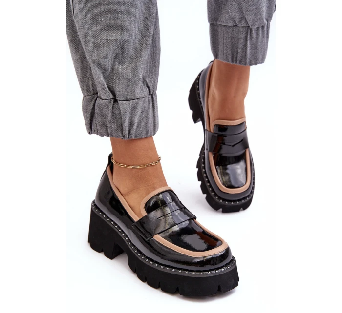 Kožené dámské mokasíny D&A model 21636756 černé - S.Barski