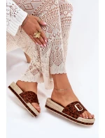 Dámské Pantofle Na Platformě Se Zlatou Přezkou Panthera Selira Dámské Pantofle Na Platformě Se Zlatou Přezkou Panthera Selira