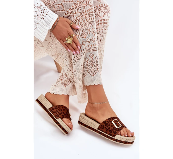 Dámské Pantofle Na Platformě Se Zlatou Přezkou Panthera Selira Dámské Pantofle Na Platformě Se Zlatou Přezkou Panthera Selira