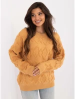 Sweter AT SW model 20459129 camelowy - FPrice Sweter AT SW model 20459129 camelowy - FPrice