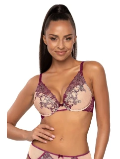 Dámská Push-up podprsenka Maureen M-3808/11/1 Fialová s béžovou - MAT