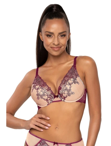 Dámská Push-up podprsenka Maureen M-3808/11/1 Fialová s béžovou - MAT