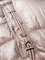 Jednoduchá dámská zimní bunda v perleťově růžové barvě s ozdobnými kapsami S'west (B8259-51)