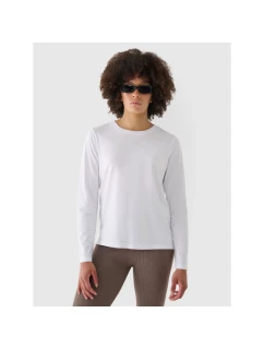 Dámské oversize hladké tričko s dlouhým rukávem 4F 4FWMM00TLONF431-10S