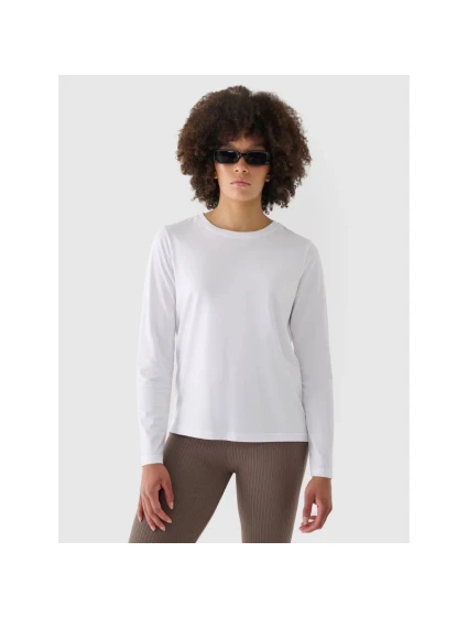 Dámské oversize hladké tričko s dlouhým rukávem 4F 4FWMM00TLONF431-10S Dámské oversize hladké tričko s dlouhým rukávem 4F 4FWMM00TLONF431-10S