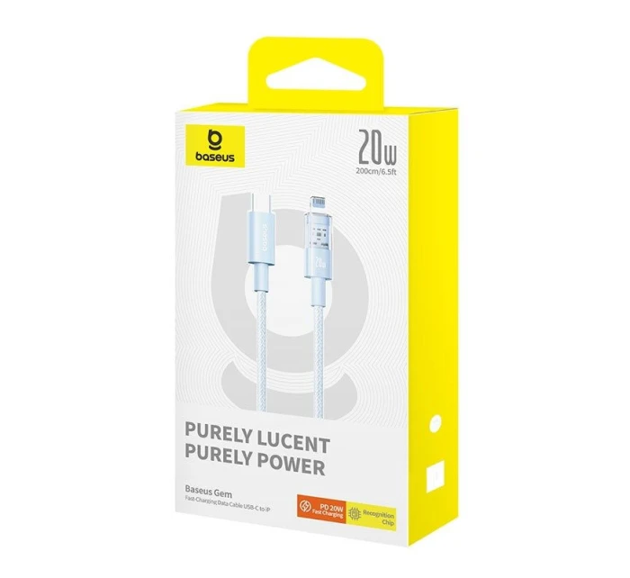 Baseus Gem USB C-IP kabel 20W 2m (modrý)