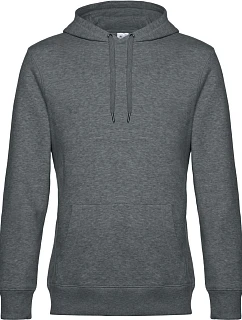 B&C KING Hooded_° Pánská mikina s kapucí 01.U02K heather mid grey