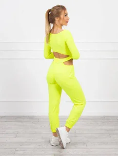 Sada s halenkou top žlutá neonová