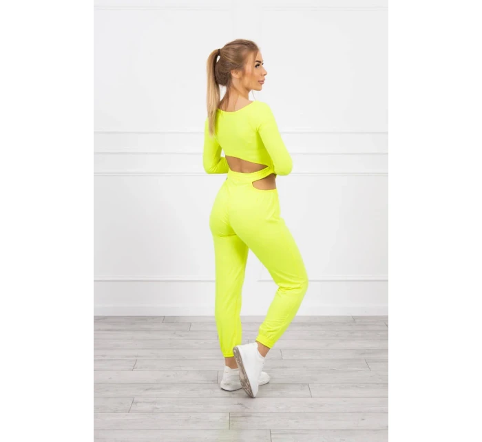 Sada s halenkou top žlutá neonová