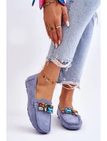 Dámské semišové mokasíny s krystaly Modre Lucille Dámské semišové mokasíny s krystaly Modre Lucille