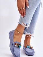 Dámské semišové mokasíny s krystaly Modre Lucille