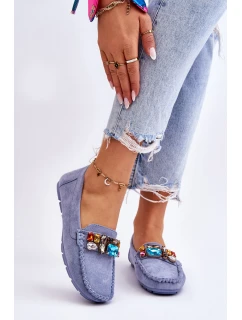 Dámské semišové mokasíny s krystaly Modre model 21612170 - EVENTO