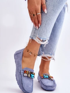 Dámské semišové mokasíny s krystaly Modre model 21612170 - EVENTO