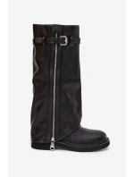 Dámské kozačky s límcem sponou a zipem vyhřívané černé model 21711800 - Boto Dámské kozačky s límcem sponou a zipem vyhřívané černé model 21711800 - Boto
