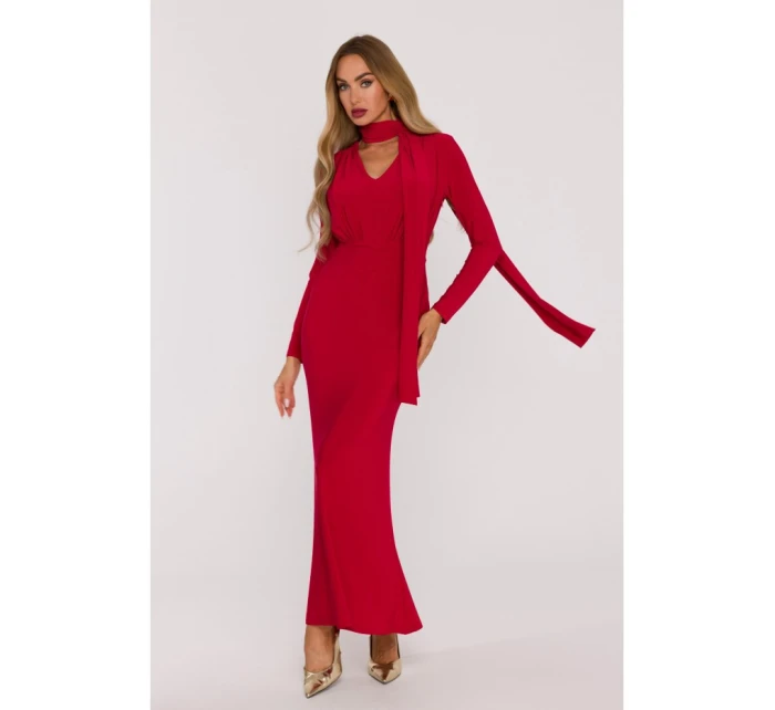 Šaty s řasením a  červené model 21479372 - Moe