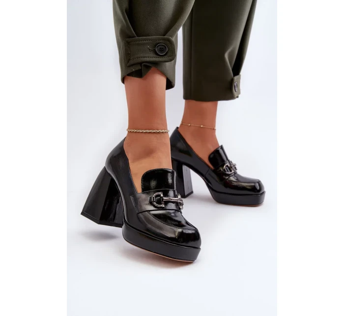 Dámské patentované boty na vysokém podpatku Černá D&A Dámské patentované boty na vysokém podpatku Černá D&A