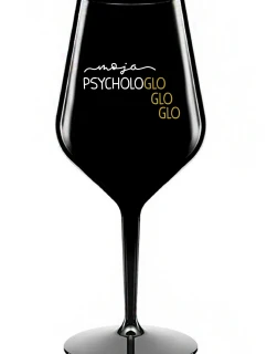 MOJA PSYCHOLOGLOGLOGLO- čierny nerozbitný pohár na víno 470 ml
