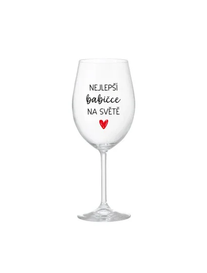 NEJLEPŠÍ BABIČCE NA SVĚTĚ - čirá sklenice na víno 350 ml