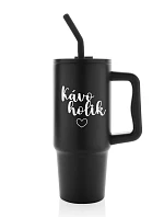 KÁVOHOLIK - černý cestovní termohrnek 900 ml