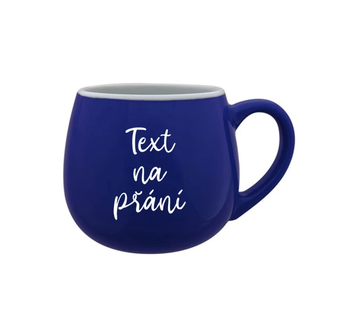 TEXT NA PŘÁNÍ - modrý keramický hrníček 300 ml