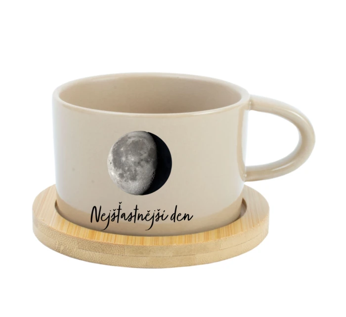 Personalizovaný keramický hrníček Makronka s měsíční fází 