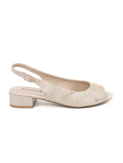 Pohodlné  sandály dámské hnědé na širokém podpatku