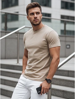 Pánské tričko bez potisku béžové RX5610