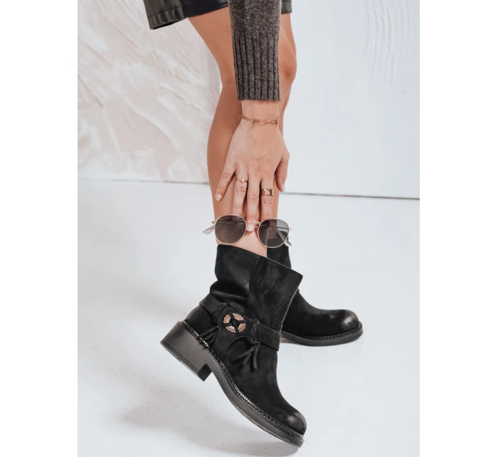 Dámské semišové kozačky černé Dstreet ZY1097 Dámské semišové kozačky černé Dstreet ZY1097