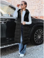 Dámská dlouhá prošívaná vesta černá FashionStreet TY5267 Dámská dlouhá prošívaná vesta černá FashionStreet TY5267