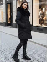 Dámská zimní bunda dlouhá prošívaná s kapucí černá Dstreet model 21995479 - FashionStreet