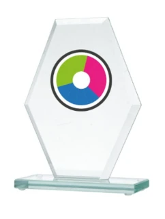 Skleněná trofej s barevným potiskem LuxorJet