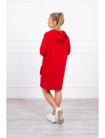 Šaty s kapucí v červené barvě Šaty s kapucí v červené barvě