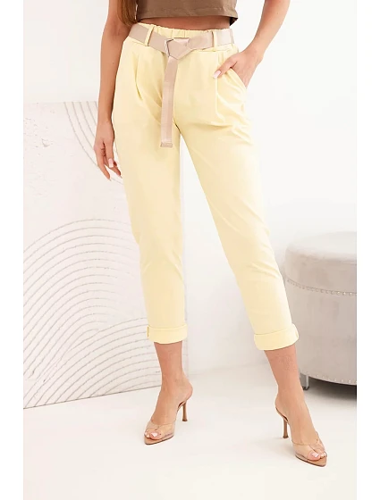 Kalhoty Punto s páskem žluté Kalhoty Punto s páskem žluté