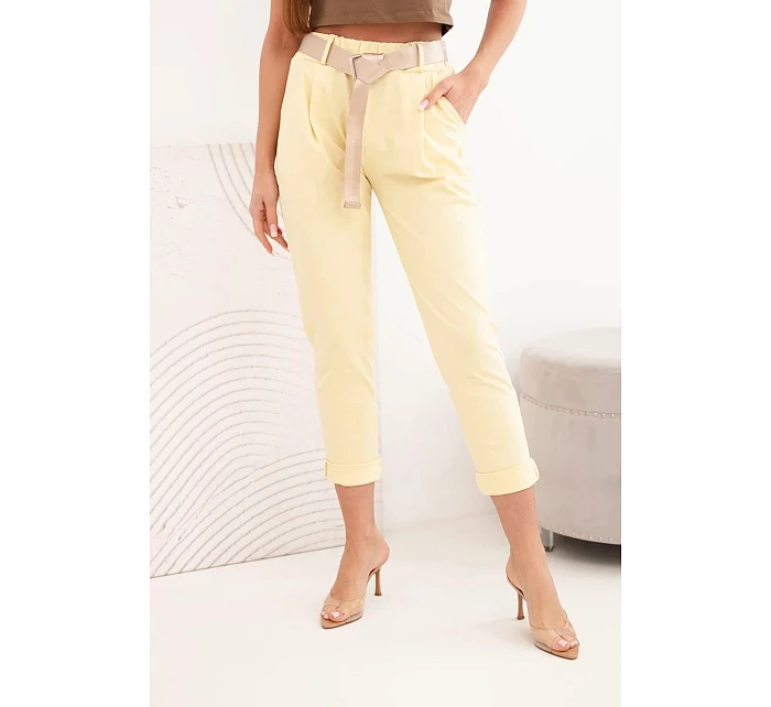 Kalhoty Punto s páskem žluté Kalhoty Punto s páskem žluté