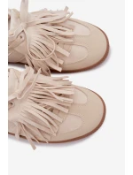 Dámské tenisky s třásněmi Béžové model 21937712 - Boto