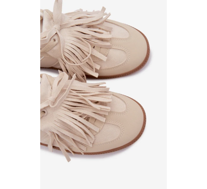 Dámské tenisky s třásněmi Béžové model 21937712 - Boto