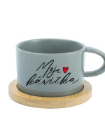 MOJE KÁVIČKA - šedý hrníček makronka 200 ml