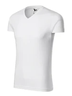 Slim Fit V-neck tričko pánské bílá
