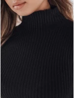 Dámský žebrovaný svetr s krátkým rukávem GIRLGLORY black FashionStreet MY2552 Dámský žebrovaný svetr s krátkým rukávem GIRLGLORY black FashionStreet MY2552